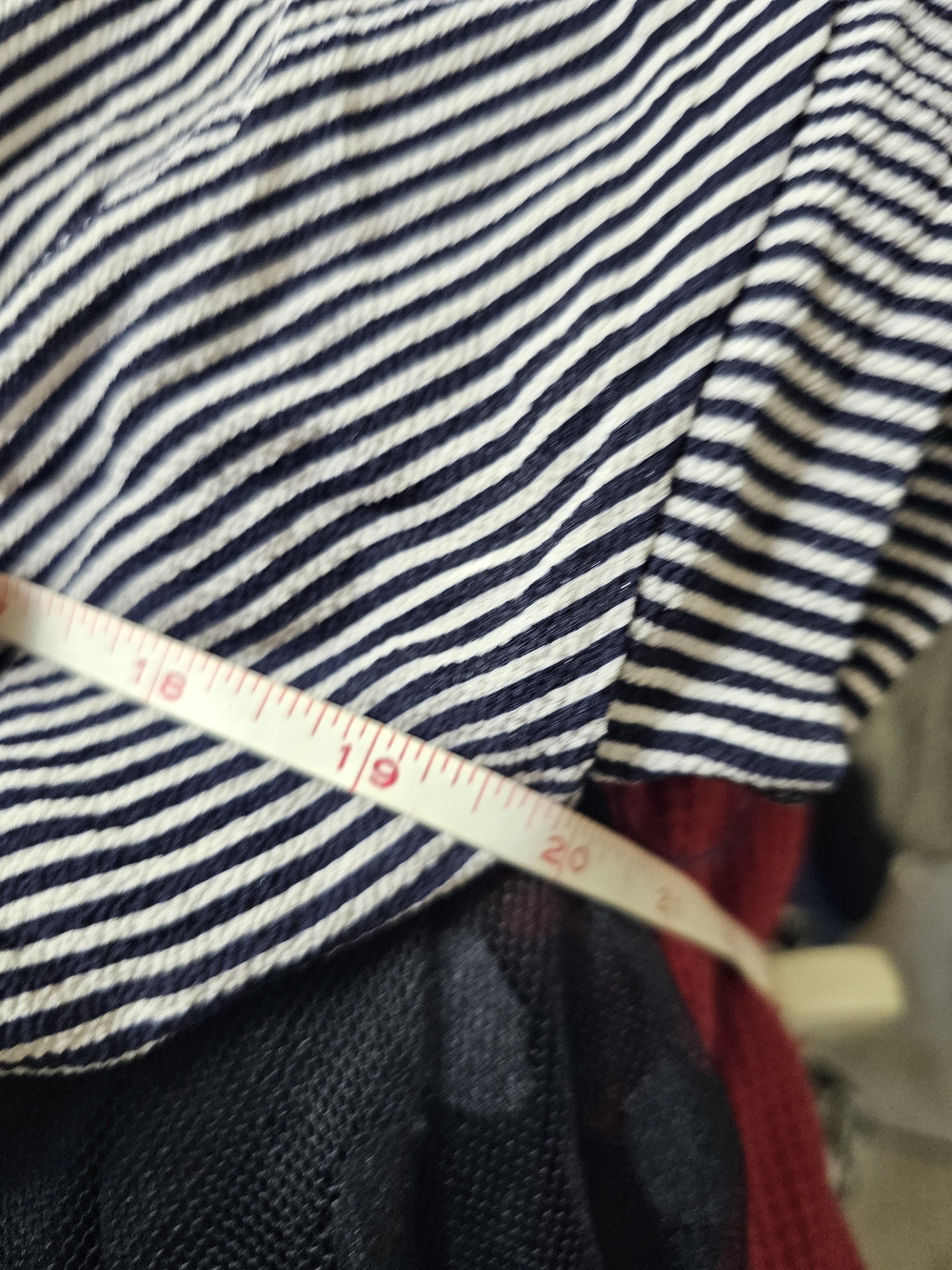 Monteau Navy & White Striped Peplum Blouse - Picture 6 of 8